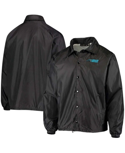 Dunbrooke Men's Black Carolina Panthers Coaches Classic Raglan Full-snap Windbreaker Jacket