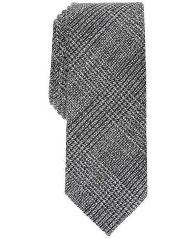 Inc International Concepts Men's Glen Plaid Skinny Tie, Created For Macy's In Black
