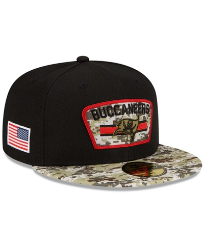 New Era Men's Black-camouflage Tampa Bay Buccaneers 2021 Salute To Service Low Profile 59fifty Fitted Hat