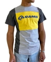 REFRIED APPAREL MEN'S HEATHERED GRAY LOS ANGELES RAMS SPLIT T-SHIRT