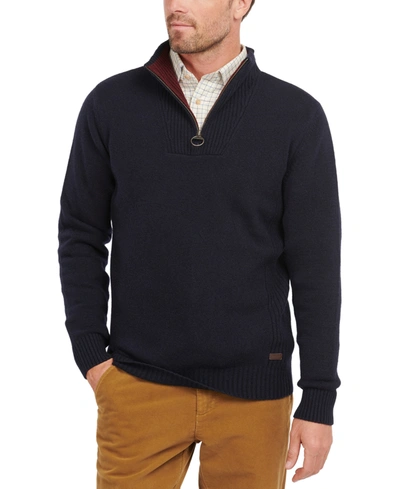 Barbour Men's Nelson Essential Wool Quarter Zip Sweater In Navy