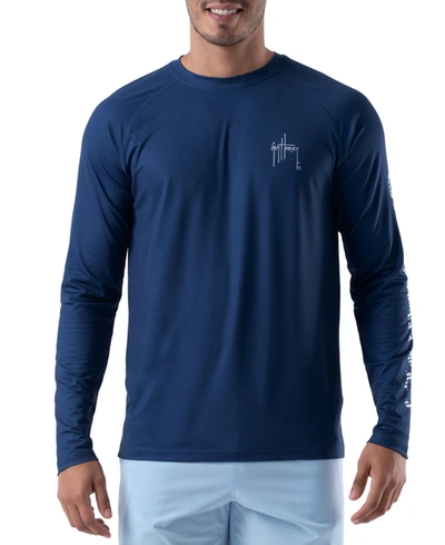 Guy Harvey On The Hunt Performance Sun Protection Top In Estate Blue