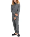 Ugg Men's Zeke 1/2-zip Double-knit Fleece Pajama Sweatshirt In Charcoal Heather