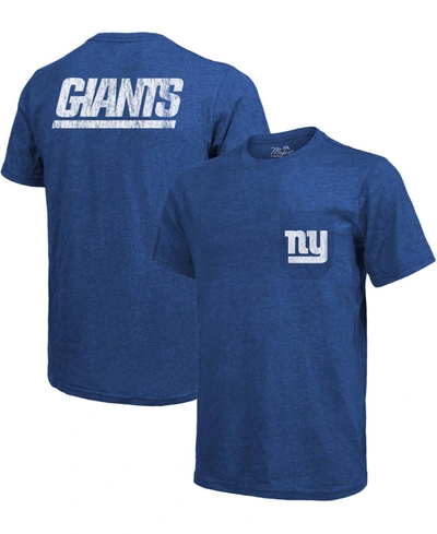 Majestic New York Giants Tri-blend Pocket T-shirt - Heathered Royal In Royal Blue