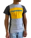 REFRIED APPAREL MEN'S HEATHERED GRAY LOS ANGELES CHARGERS SPLIT T-SHIRT