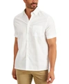 Club Room Men's 100% Linen Shirt, Created For Macy's In White Pure