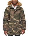 CLUB ROOM MEN'S PARKA WITH A FAUX FUR-HOOD JACKET, CREATED FOR MACY'S