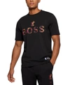 Hugo Boss X Nba Miami Heat T Basket Cotton Stretch Graphic Tee In Medium Black
