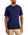 Alfani Men's Solid Supima Blend Crewneck T-shirt, Created For Macy's In Navy Blue
