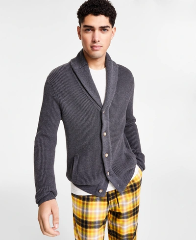 Sun + Stone Men's Alvin Cardigan Sweater, Created For Macy's In Natural Heather