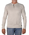 Vintage Men's Modern Fit Stretch Jersey Henley T-shirt In Oatmeal