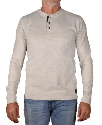 Vintage Men's Modern Fit Stretch Jersey Henley T-shirt In Oatmeal