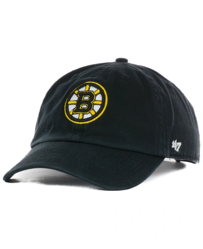 47 Brand Men's Boston Bruins Clean Up Adjustable Cap In Black