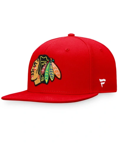 Fanatics Men's Red Chicago Blackhawks Core Primary Logo Snapback Hat