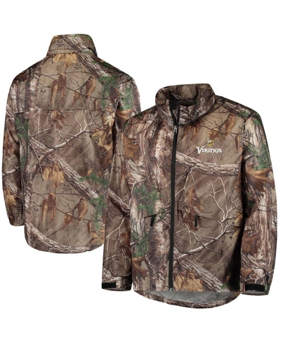 Dunbrooke Men's Realtree Camo Minnesota Vikings Sportsman Waterproof Packable Full-zip Jacket In Green Camo