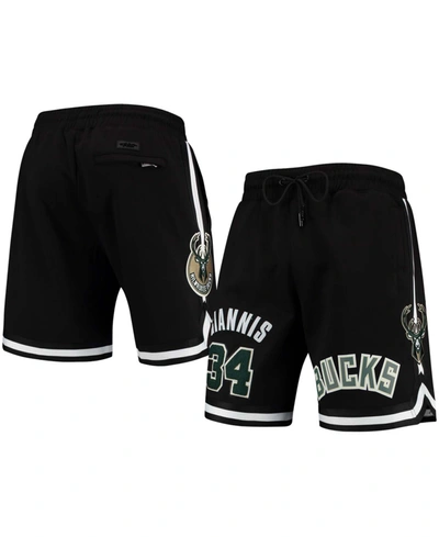 PRO STANDARD MEN'S PRO STANDARD GIANNIS ANTETOKOUNMPO BLACK MILWAUKEE BUCKS PLAYER SHORTS