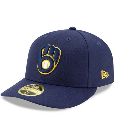 New Era Men's Navy Milwaukee Brewers Authentic Collection On-field Low Profile 59fifty Fitted Hat