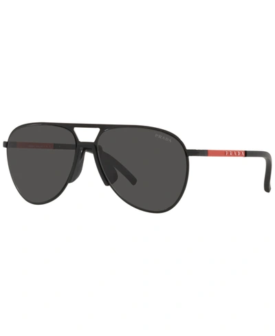 Prada Ps 51xs 1bo06l Aviator Sunglasses In Matte Black