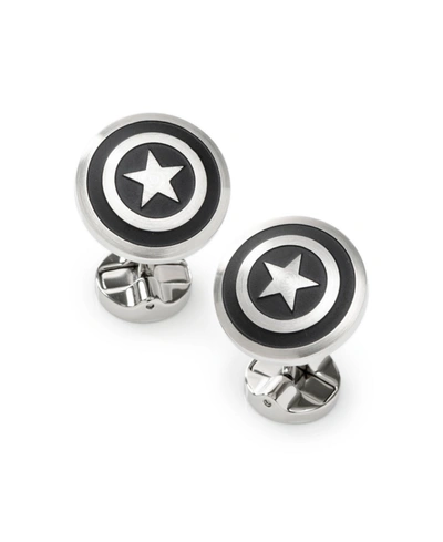 Marvel Men's Captain America Shield Cufflinks In Silver-tone