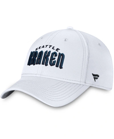 Fanatics Men's White Seattle Kraken Wordmark Adjustable Hat