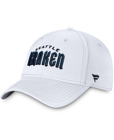 Fanatics Men's White Seattle Kraken Wordmark Flex Hat