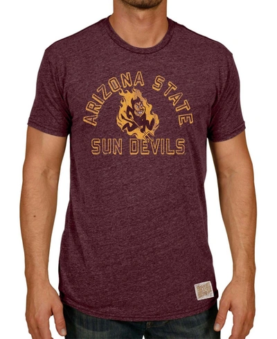 Retro Brand Men's Heather Maroon Arizona State Sun Devils Vintage-like Tri-blend T-shirt