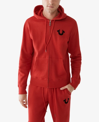 True Religion Men's Buddha Zip-up Hoodie In Ruby Red ModeSens