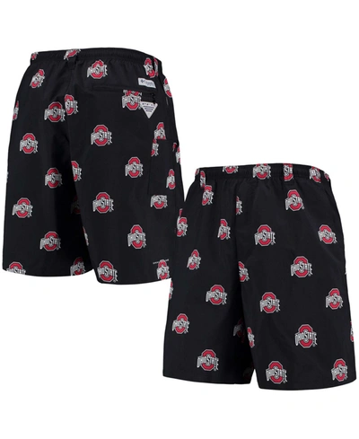 Columbia Men's Black Ohio State Buckeyes Backcast Ii 8" Omni-shade Hybrid Shorts