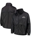 DUNBROOKE MEN'S BLACK MINNESOTA VIKINGS SPORTSMAN WATERPROOF PACKABLE FULL-ZIP JACKET