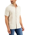 Club Room Men's 100% Linen Shirt, Created For Macy's In Stone Wall