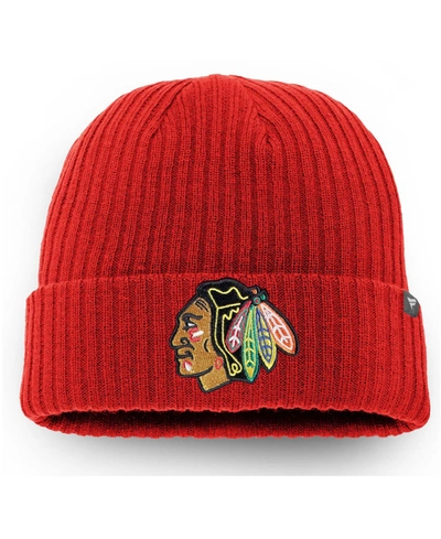 Fanatics Men's Red Chicago Blackhawks Core Primary Logo Cuffed Knit Hat