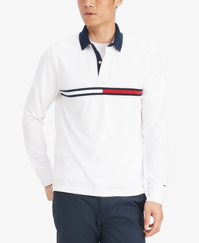 Tommy Hilfiger Adaptive Men's Custom-fit Tanner Polo Shirt With Magnetic Buttons In White