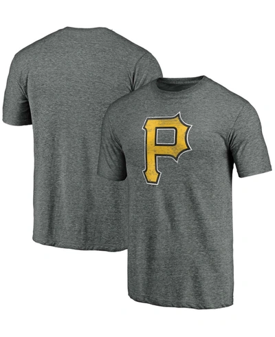 Fanatics Men's Charcoal Pittsburgh Pirates Weathered Official Logo Tri-blend T-shirt