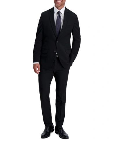Haggar J.m.  Men's 4-way Stretch Plain Weave Ultra Slim Fit Suit Jacket In Black