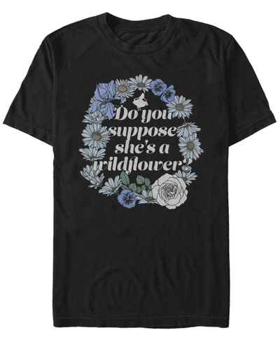 Fifth Sun Men's Alice In Wonderland Wildflowers Short Sleeve T-shirt In Black
