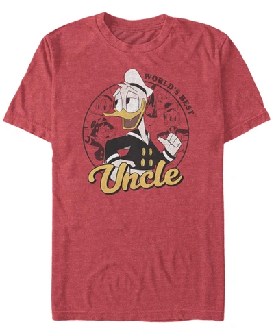 Fifth Sun Men's Duck Tales Donald Duck Uncle Short Sleeve T-shirt In Red Heather