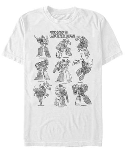 Fifth Sun Men's Transformers Textbook Short Sleeve T-shirt In White