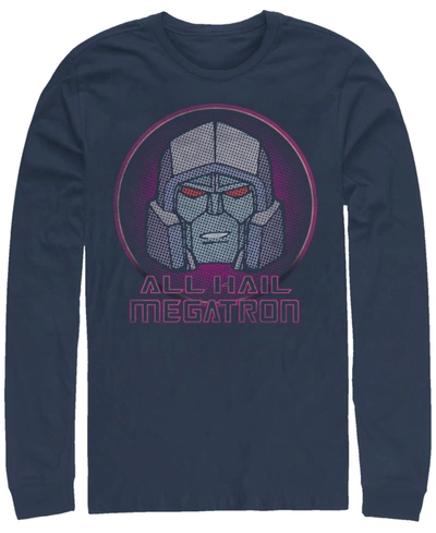 Fifth Sun Men's Transformer All Hail Megatron Long Sleeve T-shirt In Navy