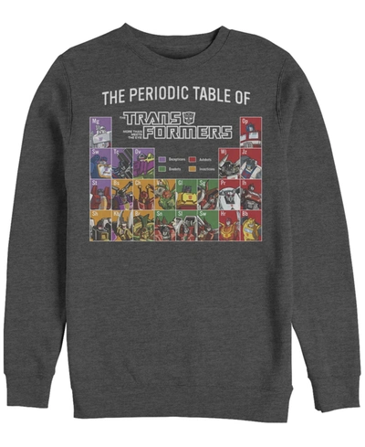 Fifth Sun Men's Transformers Periodic Fleece Sweatshirt In Charcoal Heather