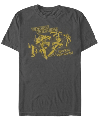 Fifth Sun Men's Transformers Generations Battle Grid Short Sleeve T-shirt In Charcoal