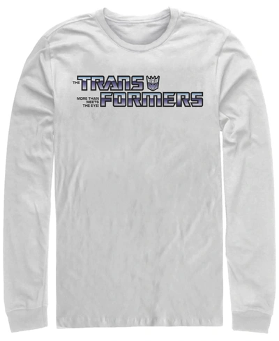 Fifth Sun Men's Transformers Generations Decepticon Logo Long Sleeve T-shirt In White