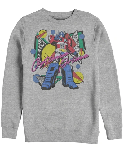 Fifth Sun Men's Transformers Generations Eighties Optimus Fleece Sweatshirt In Athletic Heather