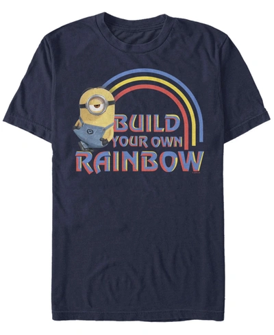 Fifth Sun Men's Minions Build Your Rainbow Short Sleeve T-shirt In Navy