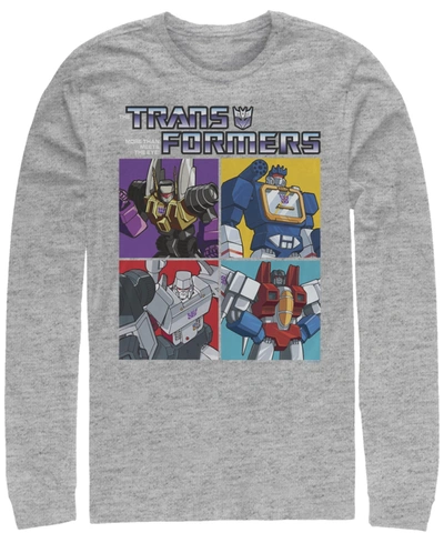 Fifth Sun Men's Transformers Generations Decepticon Box Long Sleeve T-shirt In Athletic Heather