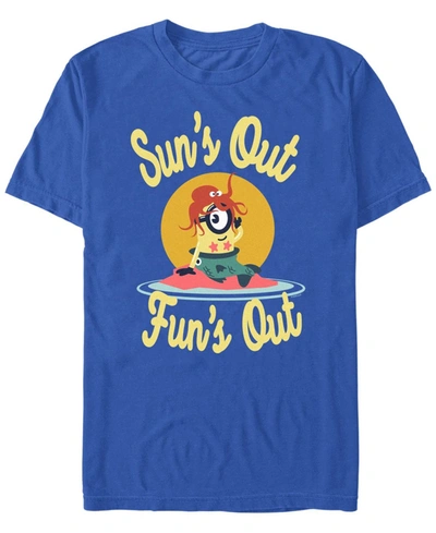 Fifth Sun Men's Minions Stuart Sun's Out Fun's Out Short Sleeve T-shirt In Royal