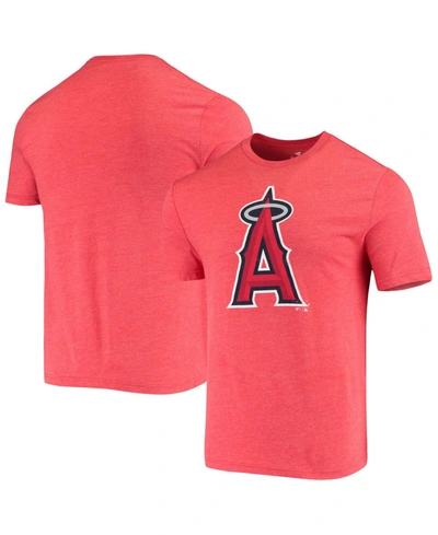 Fanatics Men's Red Los Angeles Angels Weathered Official Logo Tri-blend T-shirt
