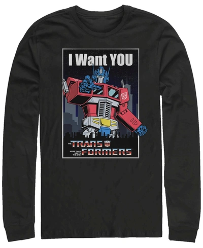 Fifth Sun Men's Transformers Generations I Want You Long Sleeve T-shirt In Black