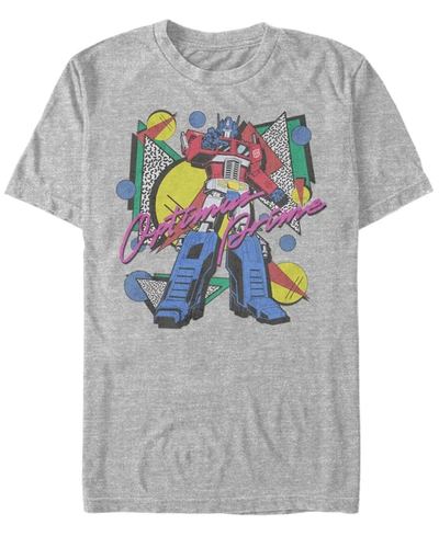 Fifth Sun Men's Transformers Generations Eighties Optimus Short Sleeve T-shirt In Athletic Heather