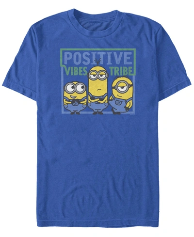 Fifth Sun Men's Minions Positive Vibes Tribe Short Sleeve T-shirt In Royal