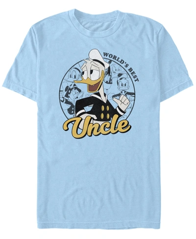 Fifth Sun Men's Duck Tales Donald Duck Uncle Short Sleeve T-shirt In Light Blue